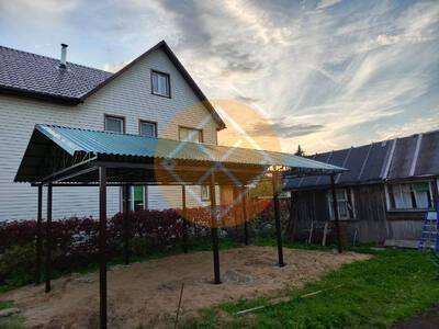 Двускатный навес из профилированного листа